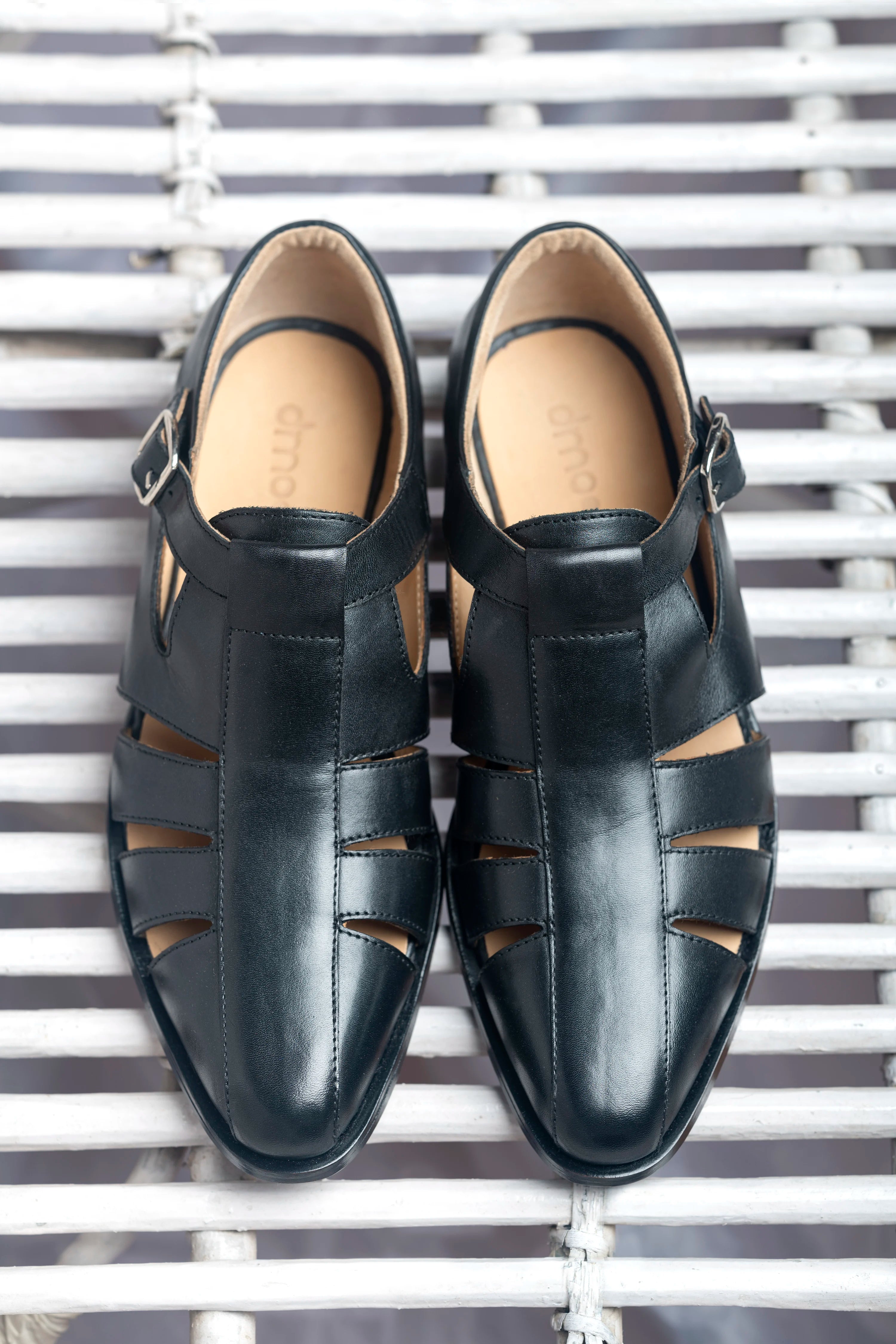 Pesha Caro | Black Peshawari Insprired leather Shoes